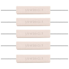5 x 10 W 20 Ohm 5 % drahtgewickelter Keramik-Zementwiderstand 10 Watt