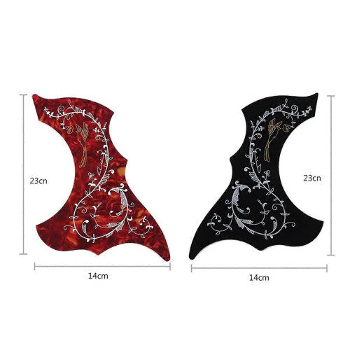 Αυτοκόλλητο Pickguard Κιθάρας με Μαύρο Λουλούδι και Πουλί, Διακόσμηση Αυτο-Βιξώδους 1