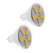 Żarówka LED 2X 3W MR11 GU4 250LM 15 5630SMD Ciepłe białe światło