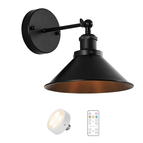 Μαύρες vintage απλίκες τοίχου, φωτιστικά τοίχου LED, φωτιστικό