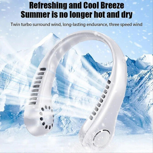 Leaf Less Neck Hanging Small Fan USB Charging Essential Summer B 2