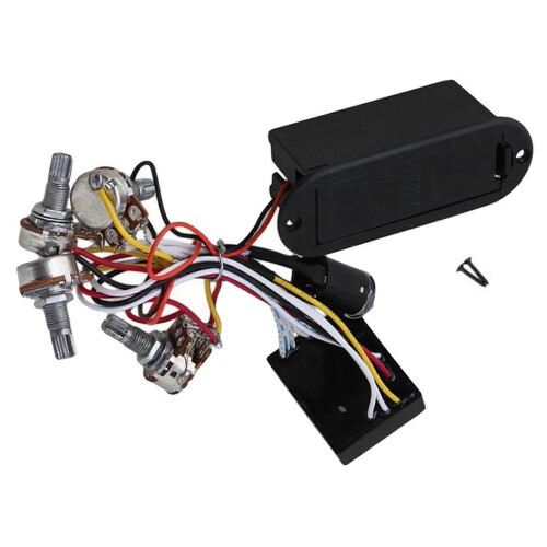 3x 2-bands aktiv basgitarr EQ equalizer förförstärkarkretspickup svart 1