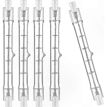 5-Pack Dimmable R7S Halogen Bulbs, 118mm 300W 230V Rod Lamps for Spotlights, Work Lights, Landscape Fixtures