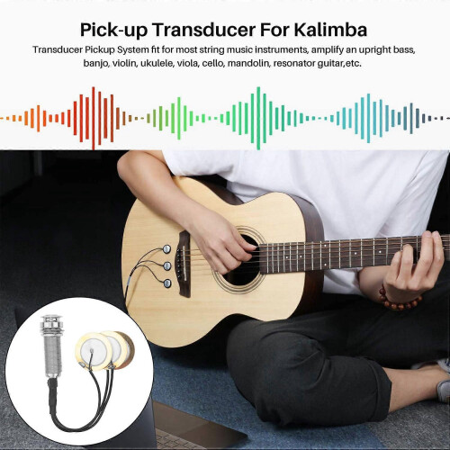 Piëzo-contactmicrofoon met 3 transducers en eindpin-aansluiting, compatibel met kalimba. 2