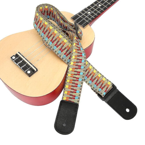 Adjustable Hawaiian Guitar Strap for 4 Strings Exotic Rainbow Ukulele Accessories 1