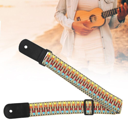 Adjustable Hawaiian Guitar Strap for 4 Strings Exotic Rainbow Ukulele Accessories 2