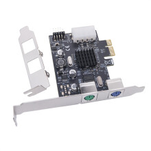 Metal PCIe X1 To Double PS2s Interfaces Card Supports Hot Plugs