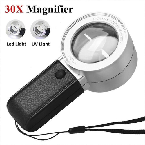 30x vergrootglas met LED UV-licht, professioneel model B 1