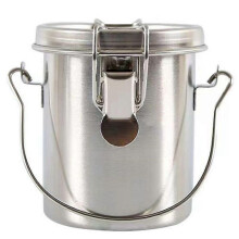 Lavapennelli in acciaio inox con filtro e coperchio ermetico, pulitore per pennelli portatile e versatile.