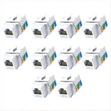 10PCS Cat6 Jack, Ethernet Punch Down Connector, Compatible Cat5/5e/6
