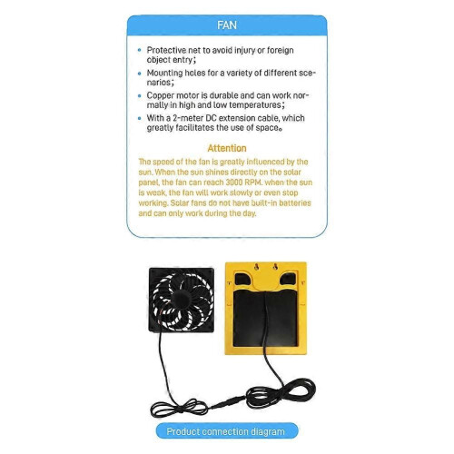 20W 6V Ηλιακό πάνελ εξάτμισης ανεμιστήρα εξαγωγής αέρα μίν 2