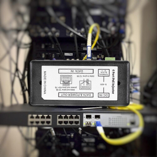 4 Θύρες Poe Injector Poe Προσαρμογέας Τροφοδοτικού Ethernet Pin Τροφοδοτικού 1
