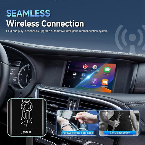 Adattatore Carplay AI Box wireless Carplay, Android Auto, Smart TV Box per auto, modulo esterno wireless 2