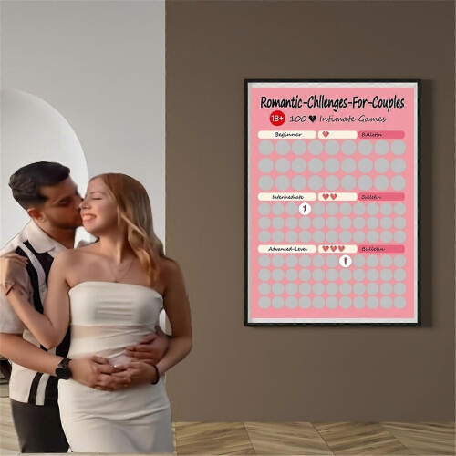 Love Games Scratch-Off Poster for Couples - 100 Challenge Date - Scratch Off Poster 100 Love Tasks 1