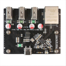 RPi0-3U1ETH for Zero Expansion Board 100Mbps Ethernet Port Expansion Board with 3XUSB 2.0 Ports Riser Card