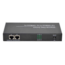 Fiber Optical Media Converter 10/100Mbps Single Mode 20Km 4 SC-Port 2 RJ45 Fiber Switch External Power Supply EU PLUG