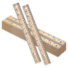 60er-Pack Holzlineale, 30 cm (12 Zoll), Messlineale aus Holz mit 4 Löchern für Schule, Büro, Zeichenunterricht
