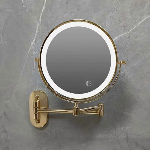 Wall Folding Makeup Mirror Double Side Fill Light Magnifying USB Charging Led Tricolor Dimming Bath 2