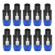 10PC Conector de altavoz NL4FC de 4 pines Enchufe Ohm Adaptador de cable de audio para altavoz Bloqueo