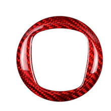 Car Steering Wheel Logo Trim Frame Carbon Fiber Decorative Stickers for Fiat 500 Abarth 595 695 2012-2024