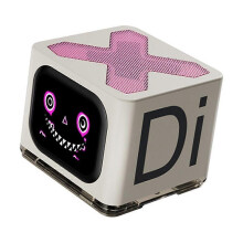 Digital Alarm Clock Portable Bluetooth Speaker Touch Screen Metal Design Rechargeable Mini Speaker for Home Office White