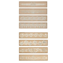 8-teiliges 12-Zoll-Diwali-Rangoli-Schablonen-Set aus Holz zum Selbermachen von Sandkunst (Lotus, Elefant,