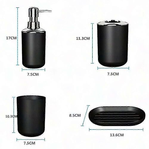 Shatterproof Soap Set for Bathroom and Kitchen - Long-Lasting Plastic Design 2