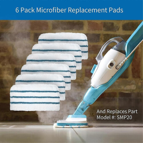 6PCS Mop Pads Replacement for Steam Washable Mop Cloth 2