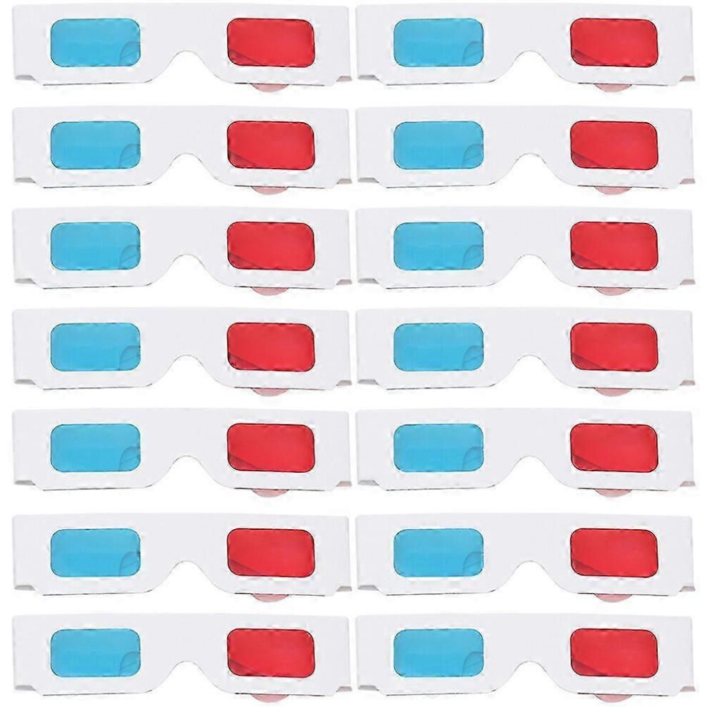 100Pcs 3D Cardboard Glasses Universal Anaglyph Paper 3D Movie Glasses For Home Theater 9409192919984