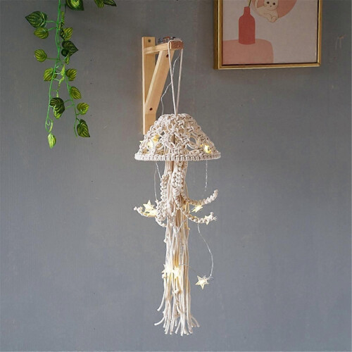 Boho Macrame Dream Catcher Handmade Woven With String Lights D 1