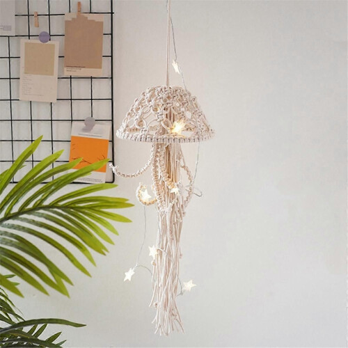 Boho Macrame Dream Catcher Handmade Woven With String Lights D 2