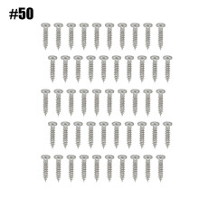 50pcs Chrome Mounting Screws for Guitar Machine Heads Tuning Pegs Tuners (Silver)