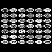 42-teiliges Set Gesichtsbemalungsschablonen, 3 x 5,5 Zoll, wiederverwendbare Körperbemalungsschablonen