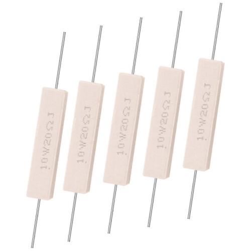 5x 10W 20 Ohm 5% συρματόσχοινο κεραμικό τσιμεντοειδές αντιστάτη 10 Watt 1