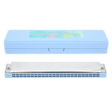 Professionele mondharmonica diatonische harp in C-toets, roestvrijstalen afdekplaat, 24 gaten, blauw