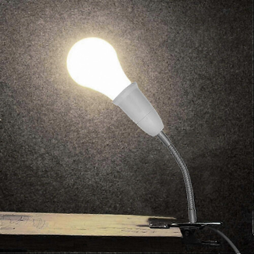 Set van 2 E14 naar E27 fittingadapters, flexibele lampvoetconverter, buigbare schroefadapter van 19 1