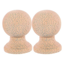 2pcs Unfinished Hardwood Ball Finials for Furniture, Indoor Staircase Decor, Elegant Solid Wood Finials
