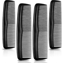 4-Pack Black Hair Combs, Fine Tooth Pocket Comb for Hair Cutting, Styling, Salon Use