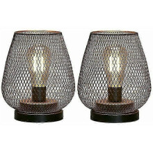 Set of 2 Rechargeable Table Lamps, 4 Lighting Modes, Indoor Outdoor Decor with Durable Steel Construction