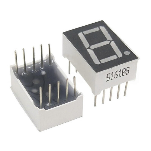 0.56 Inch 10Pins 5161AS 5161BS 1 Bit Digit 7 Segment Red LED Digital Display Digitron Common Anode C 2