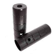 KHE Schwarze Stahl-BMX-Achsen-Pegs, 14 mm Gewinde, Trickachsen für BMX-Räder – Paar