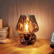 Dimmable Translucent Glass Bedside Lamp - Nightstand Light for Bedroom, Living Room, Kitchen