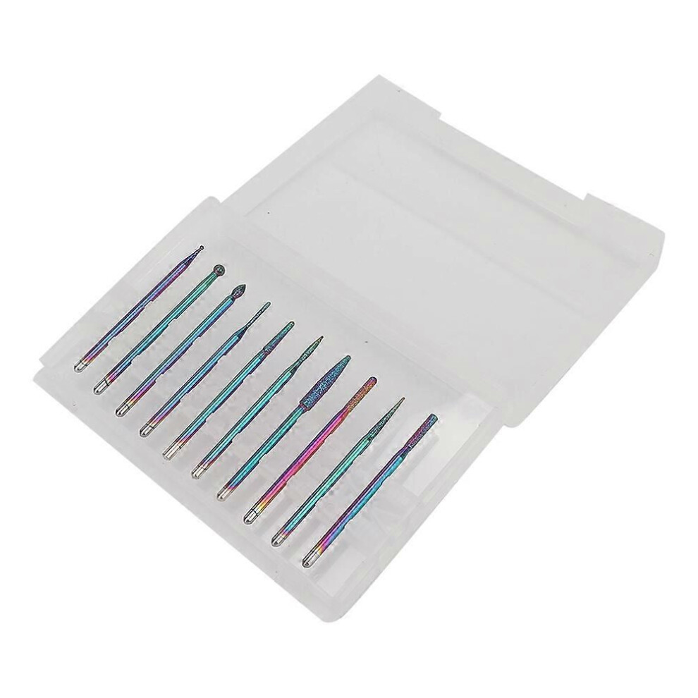 10Pcs Tungsten Alloy Nail Drill Bits Nail Polishing Burr Manicure Pedicure Accessory (Type C)