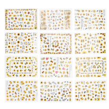 12pcs / Set Sunflower Nail Art Stickers DIY Nail Art Manicure Decoration Stickers Supplies