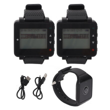 Sistema di chiamata wireless, 2 ricevitori da orologio, display LCD, 1 cercapersone, impermeabile IPX4,