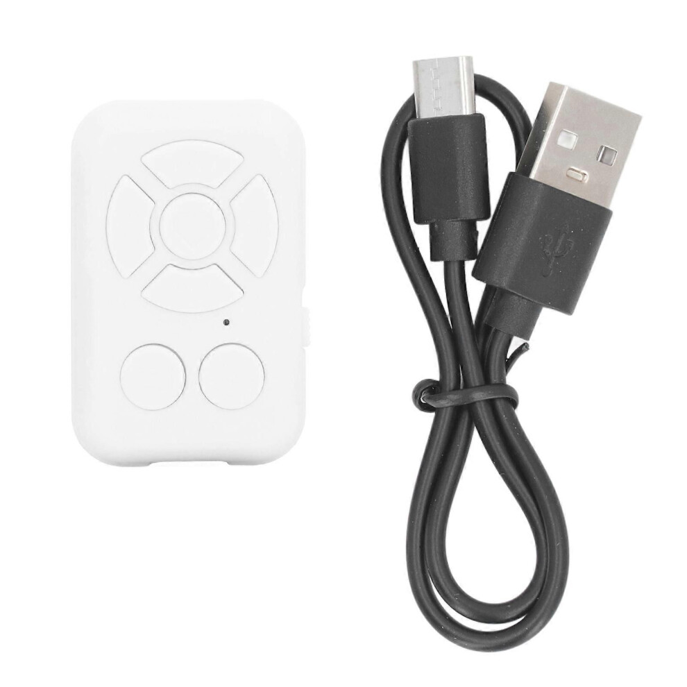 Phone Bluetooth Remote Control Rechargeable 7 Keys Wireless Media Controller For Novels Photos Videos Volume Adjustment White 9409192966971