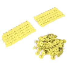 100 Set Plastic Livestock Identification Blank Ear Tag for Sheep Cattle Pigs Animal Farm SuppliesYellow