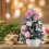 14-inch Flocked Tabletop Christmas Tree with LED Lights and 4