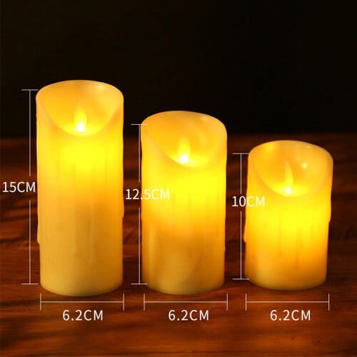 3LED flammeløse bloklys – batteridrevet 1