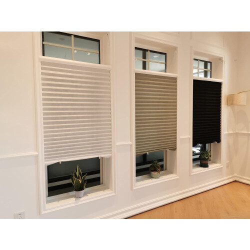 2 Pack Pleated Fabric Roller Shades, Cut-to-Size 1